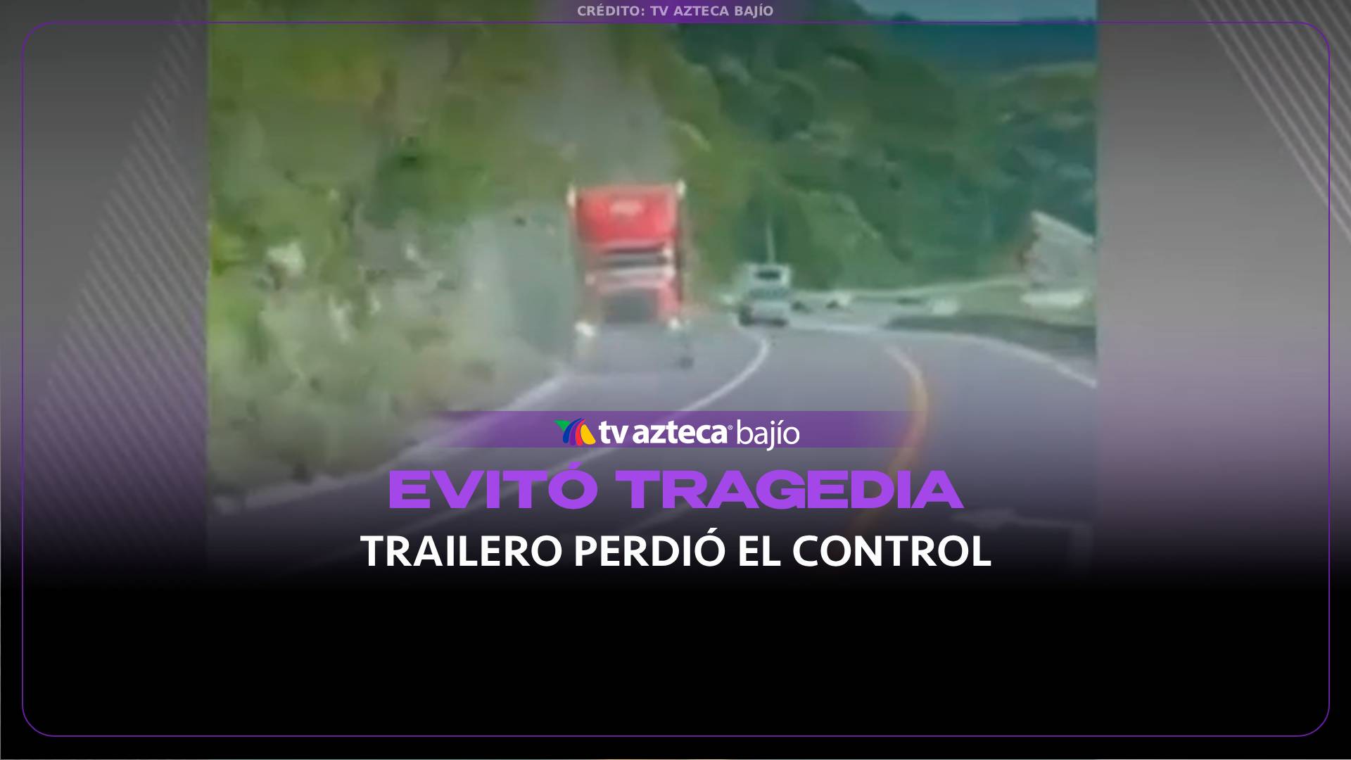 VIDEO: Chofer evita una tragedia tras perder el control de su tráiler en la carretera