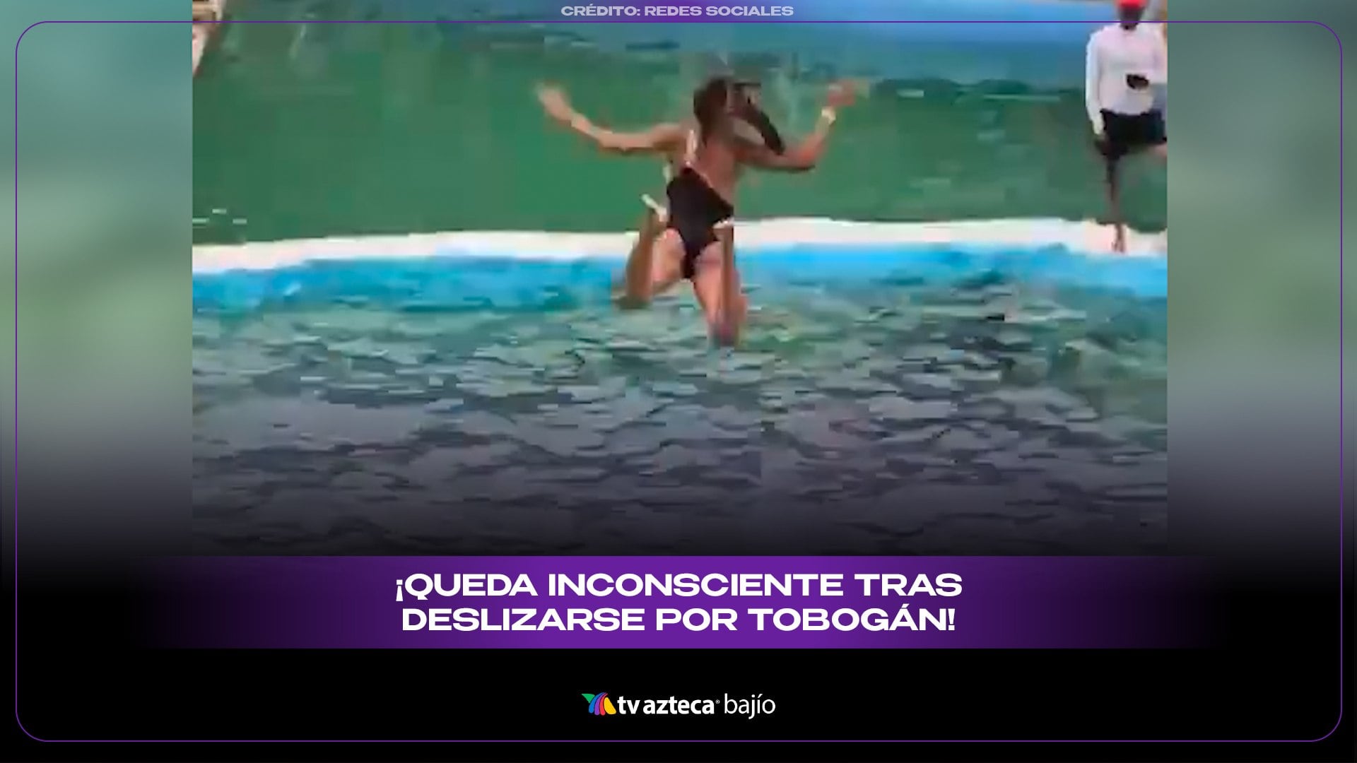 ¡Queda inconsciente al deslizarse en tobogán! FUERTE CHAPUZÓN en piscina le REINICIA todo a esta joven (VIDEO) 