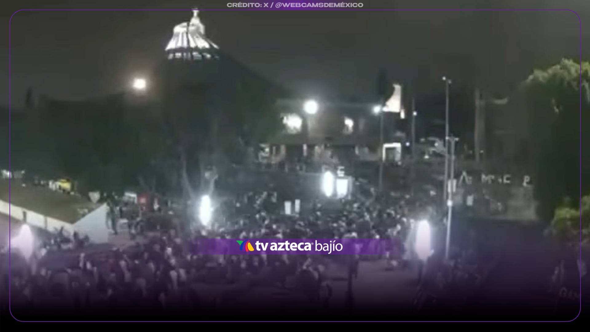 CAPTAN el momento exacto de la larga fila de peregrinos de Guanajuatenses llegando a la Basílica de Guadalupe