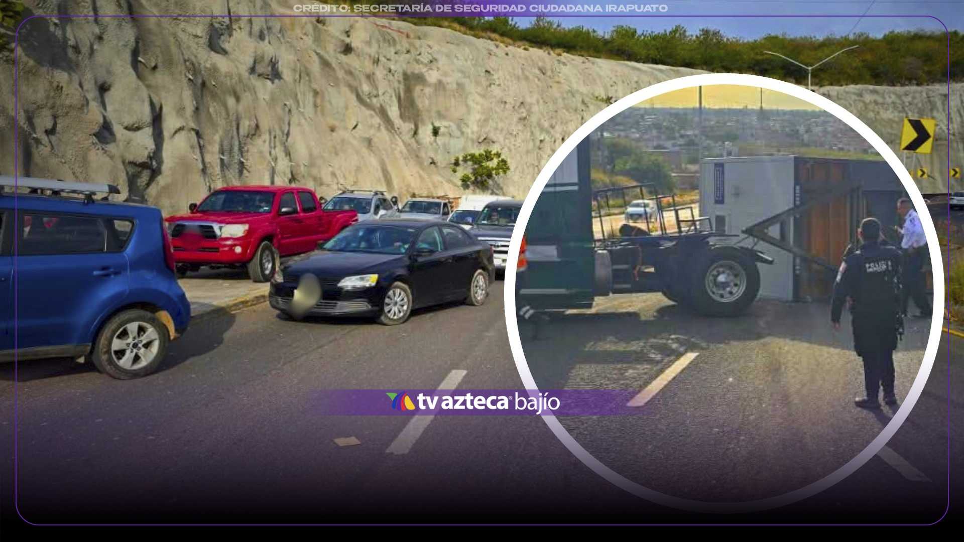 ¡ALERTA en Irapuato! CERRADO el Cuarto Cinturón Vial HOY lunes tras ACCIDENTE de tráiler; así luce la zona 