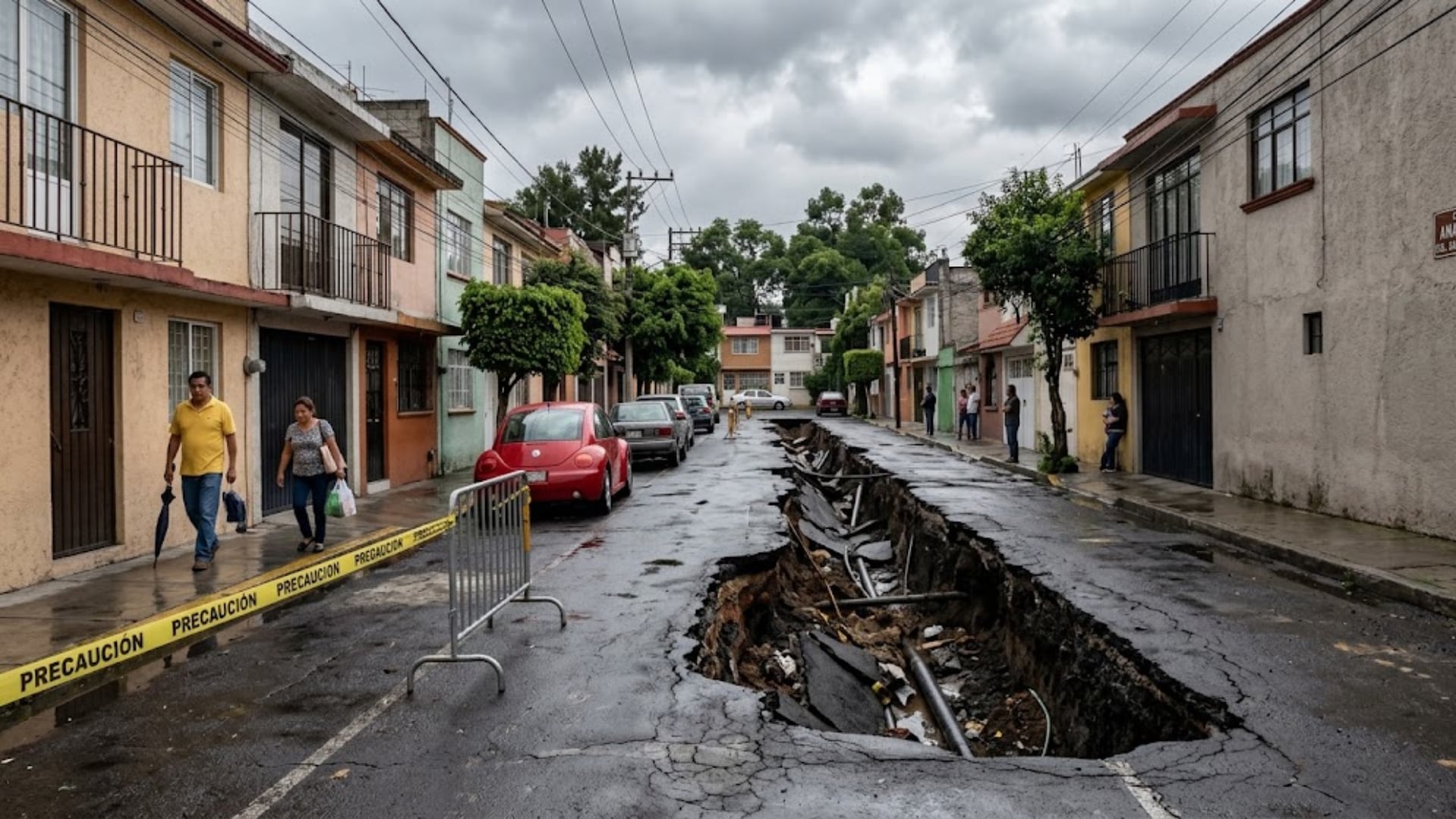 ¡Se ABRIÓ la tierra! Deslave y SOCAVÓN de 100 METROS obliga a evacuar viviendas por riesgo de familias