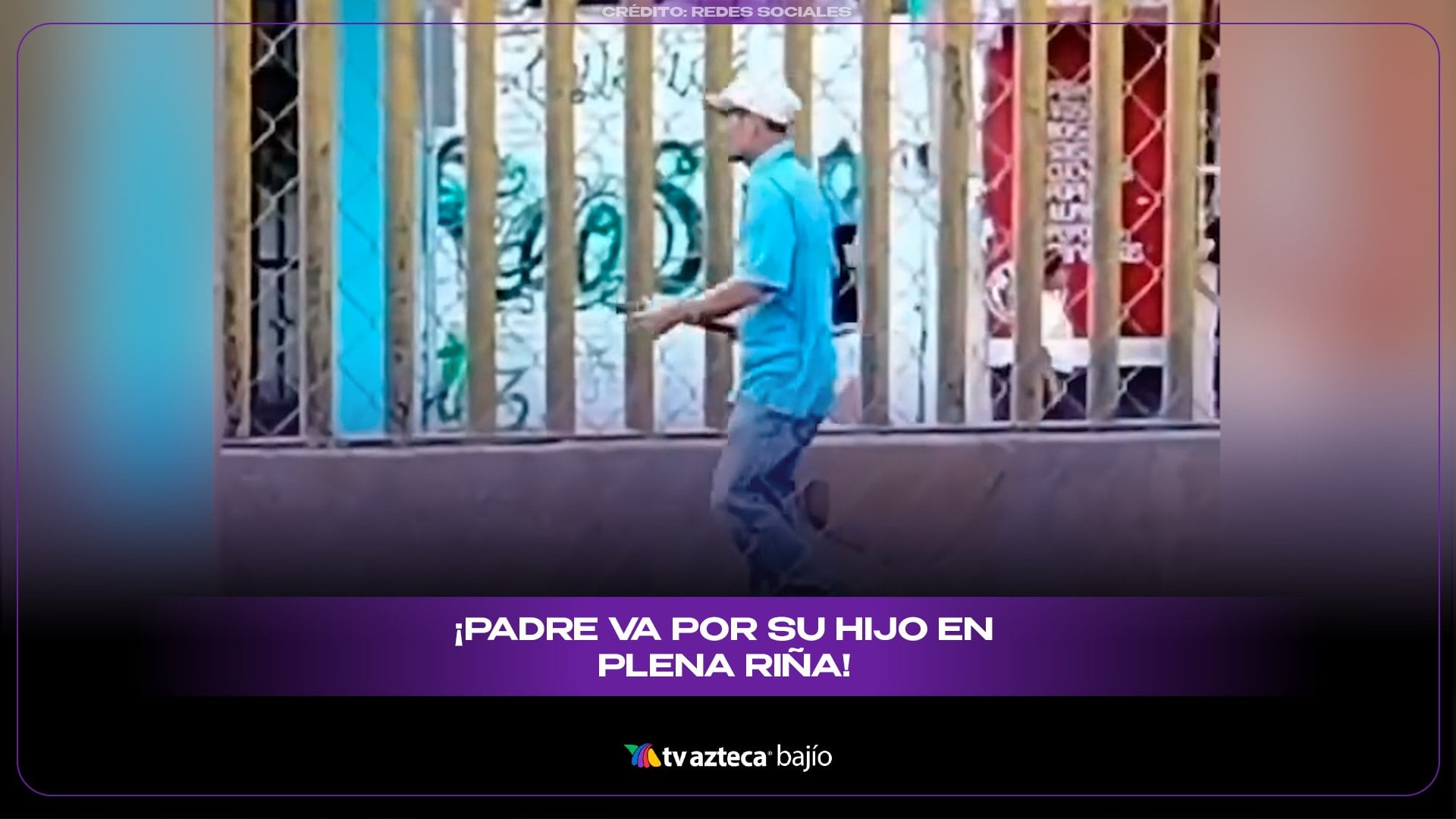 VIDEO | ¡PADRE VA POR SU HIJO en plena R1ÑA! Cruza la carretera y lo SACA del enfrentamiento con una rama, en León