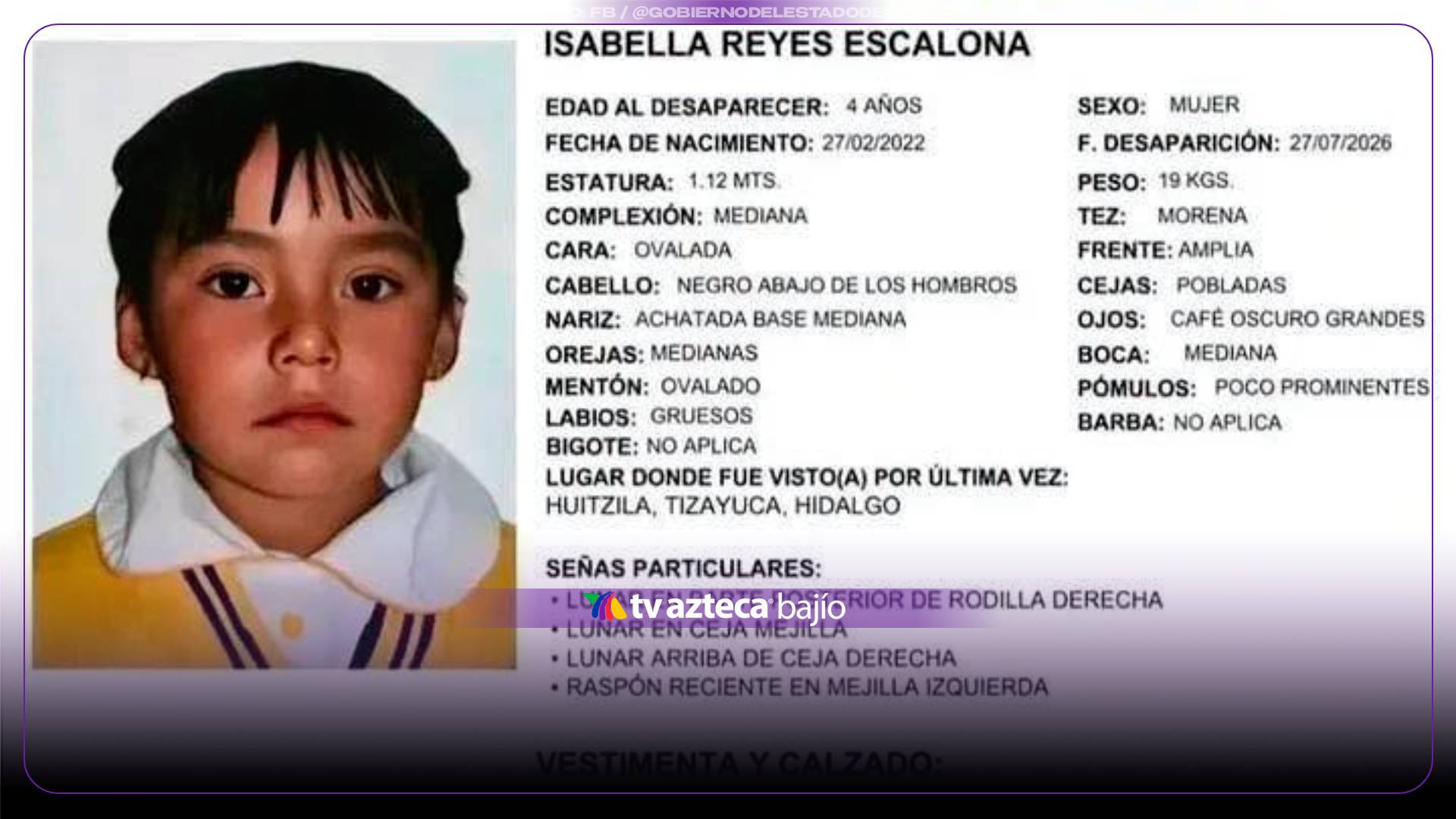 Localizan a MENOR de 4 años DESAPARECIDA en Tizayuca, Hidalgo: Isabella YA ESTA con su familia
