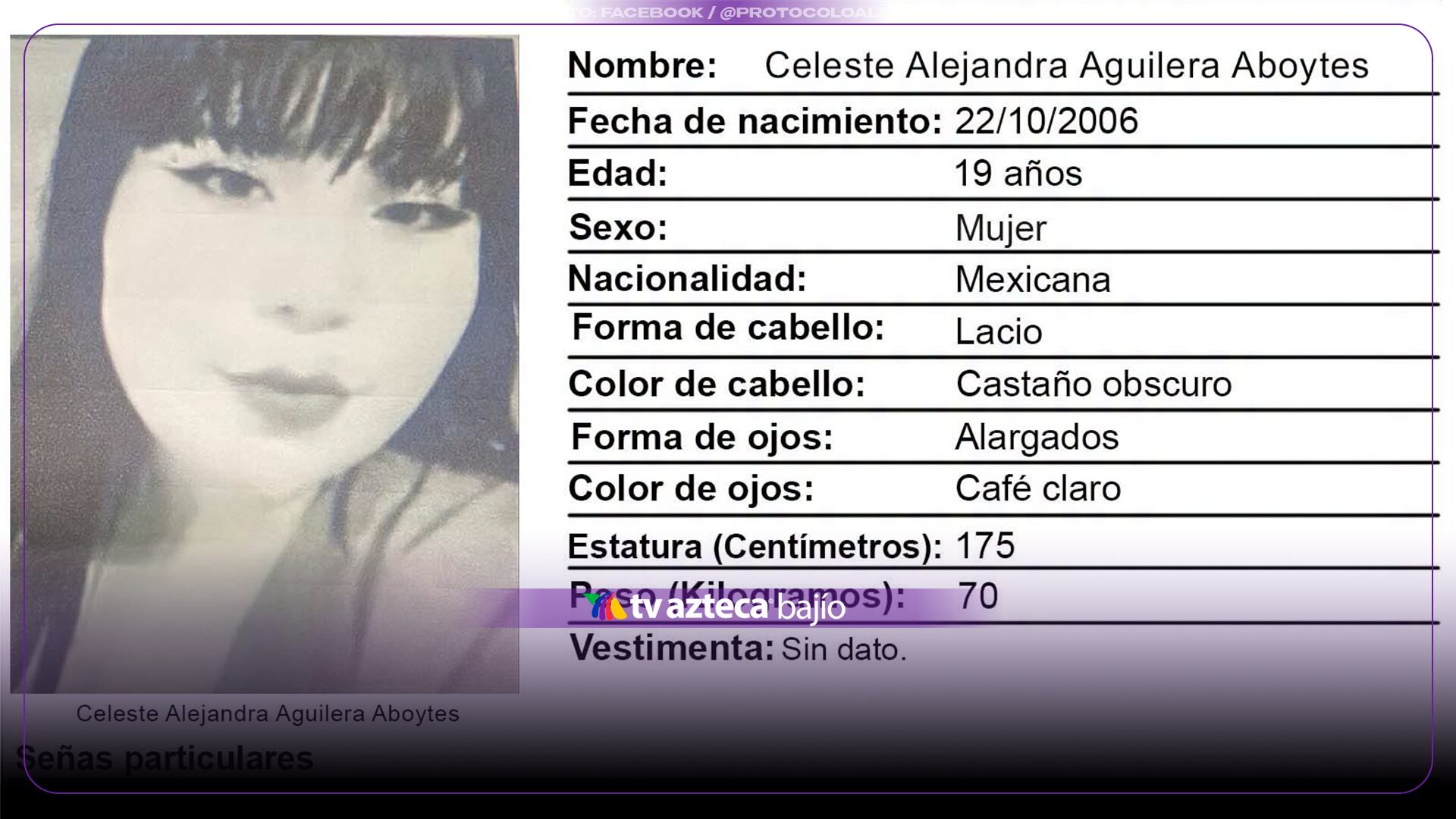 ¡No tienen rastro de ella! Buscan a Celeste Alejandra Aguilera Aboytes desaparecida en Guanajuato