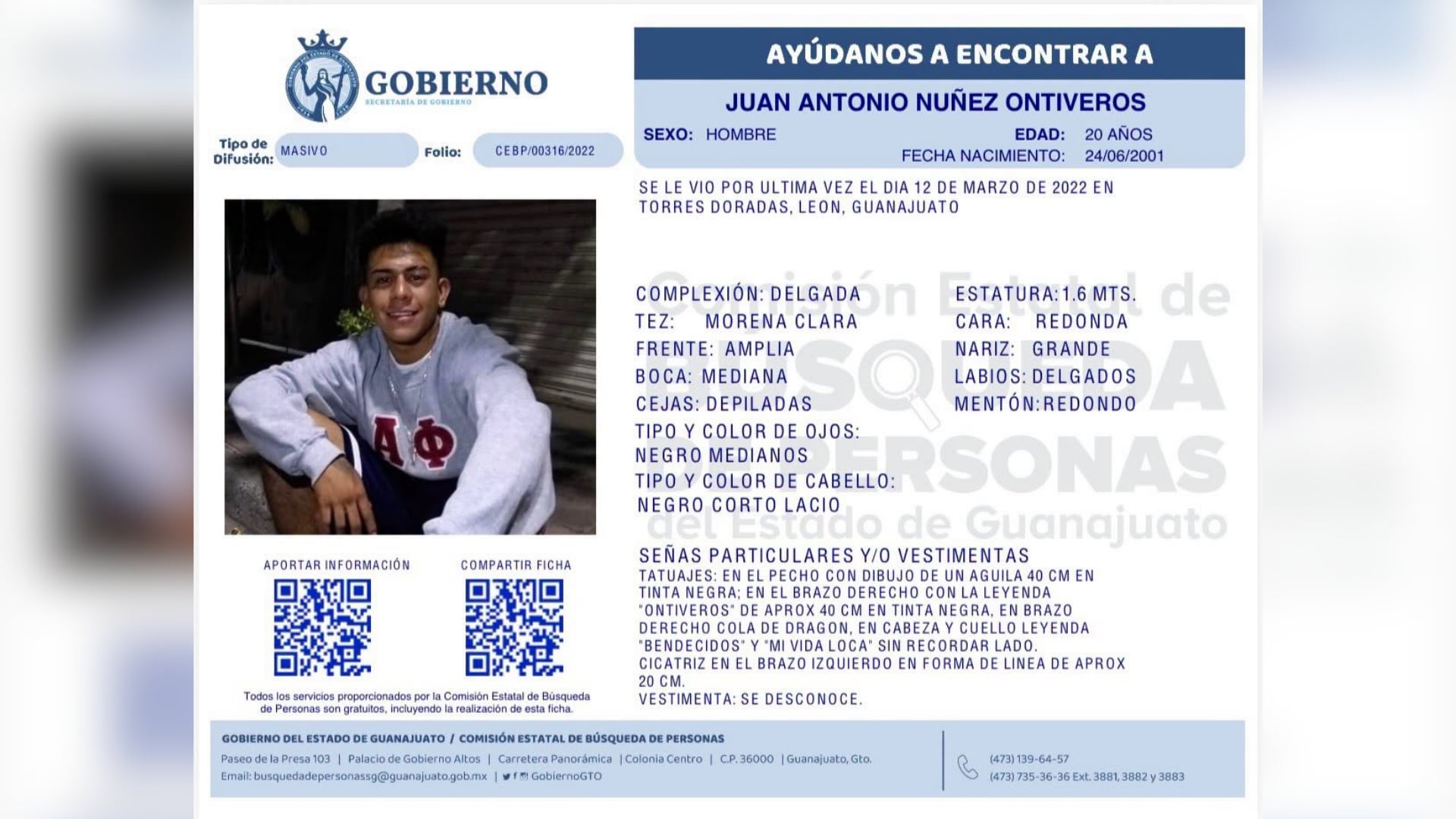 ¡Sin rastro de él desde hace 4 años! Buscan a Juan Antonio Nuñez Ontiveros, desaparecido en Guanajuato
