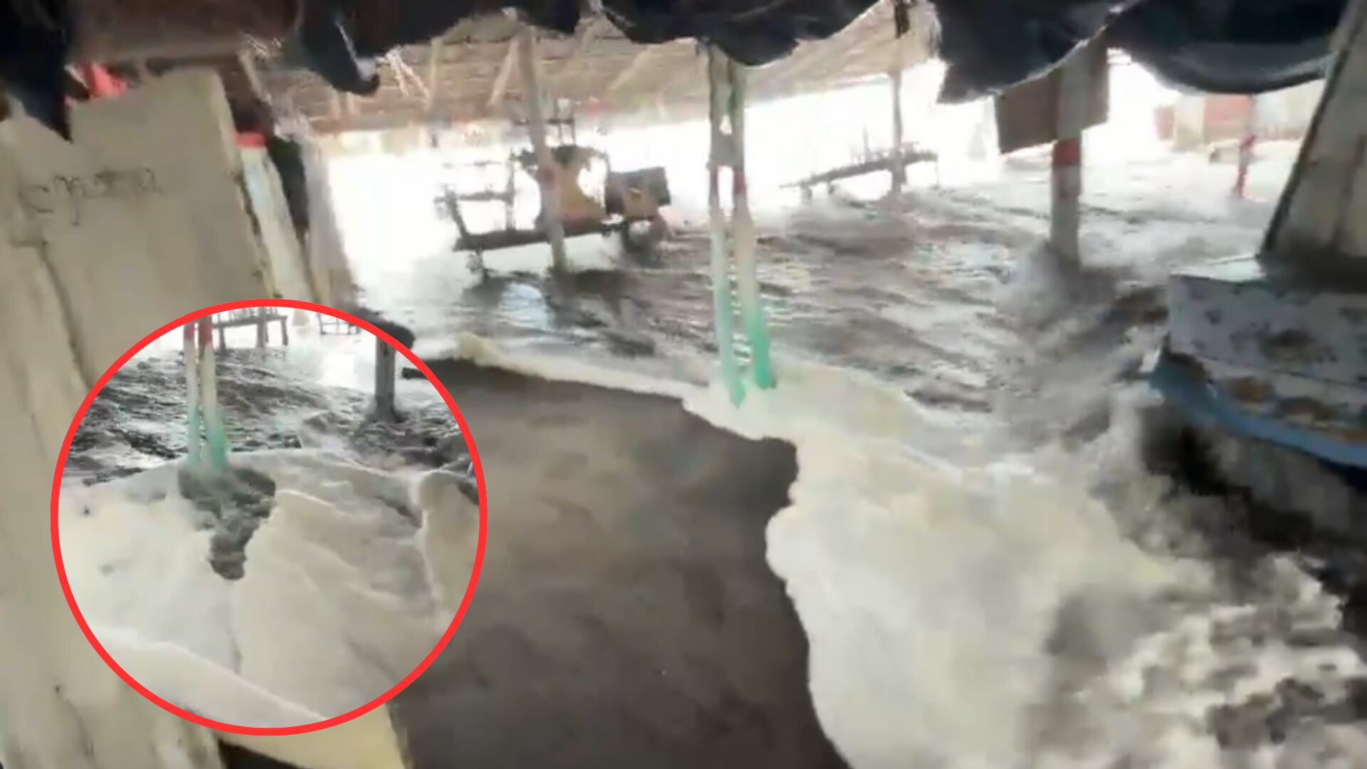 VIDEO: El Huracán POLO ya alcanzó restaurantes y ARRASÓ con ellos tras fuerte OLEAJE dejando DAÑOS materiales