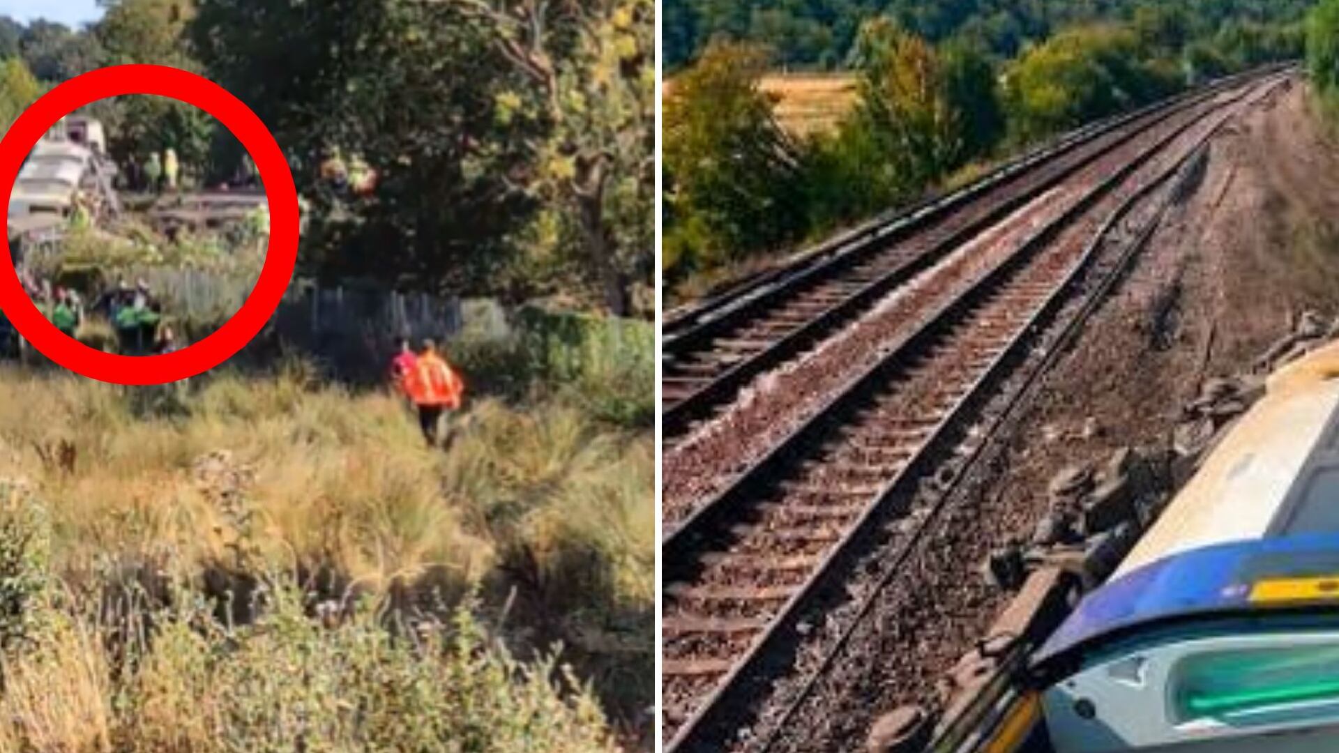 tren descarrila en Inglaterra