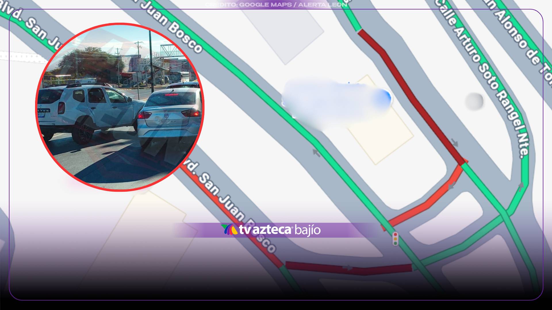 ¡Caos vial en León! Carambola de 4 vehículos paraliza el bulevar San Juan Bosco en León HOY 23 de octubre 