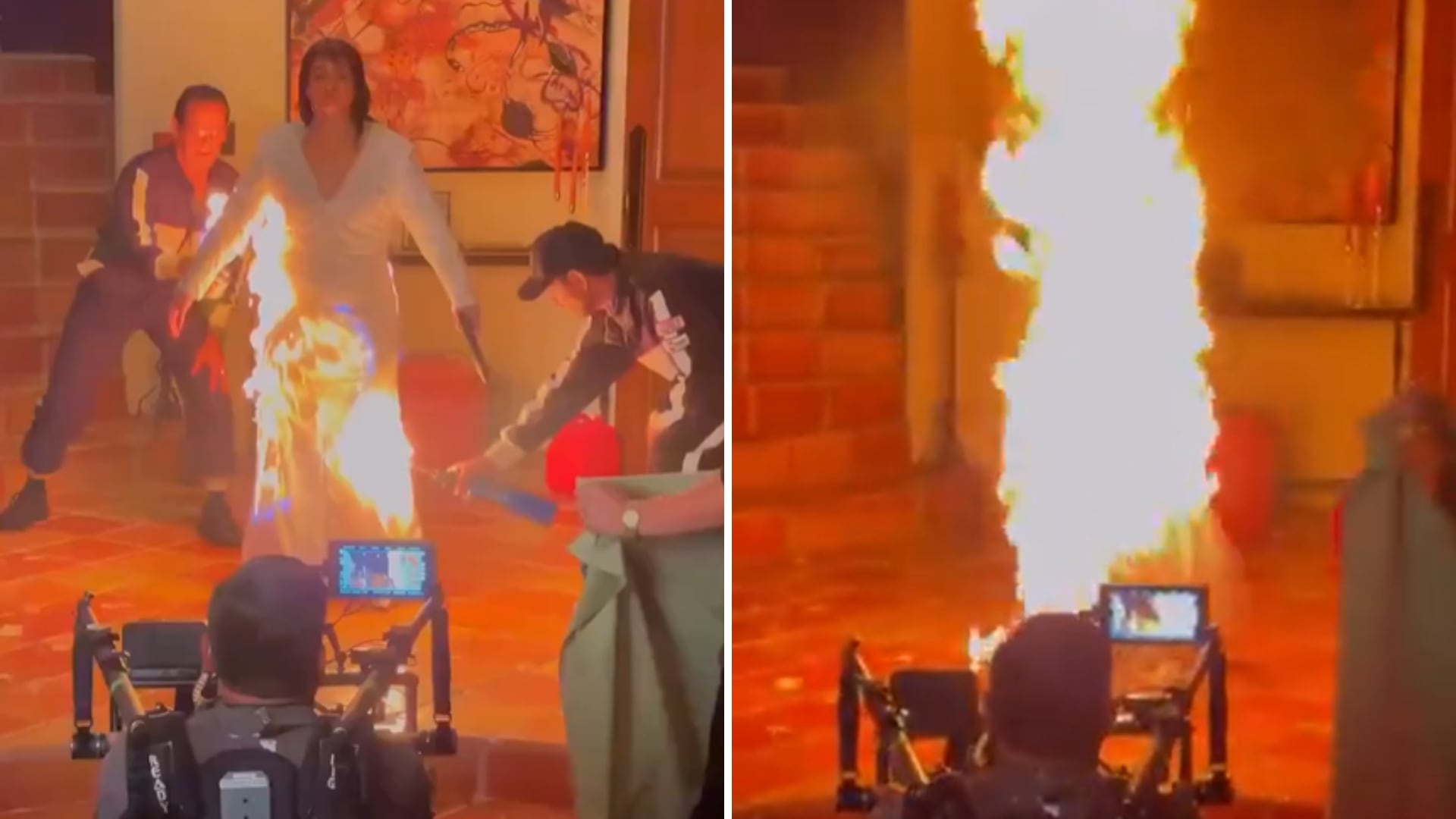 Katy Perry se incendia grabando video musical de Watch It Burn, viral.png