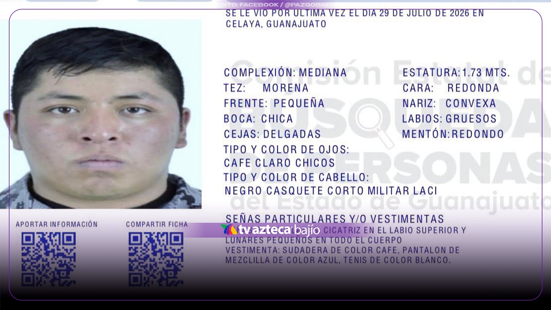 ¡No se tiene rastro de él! Buscan a Diego Armando Ramírez Hernández desaparecido en Guanajuato