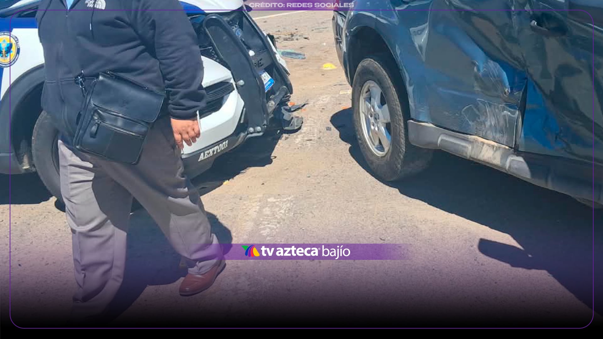 FOTOS | Choque entre patrulla y camioneta deja tres personas lesionadas en Guanajuato