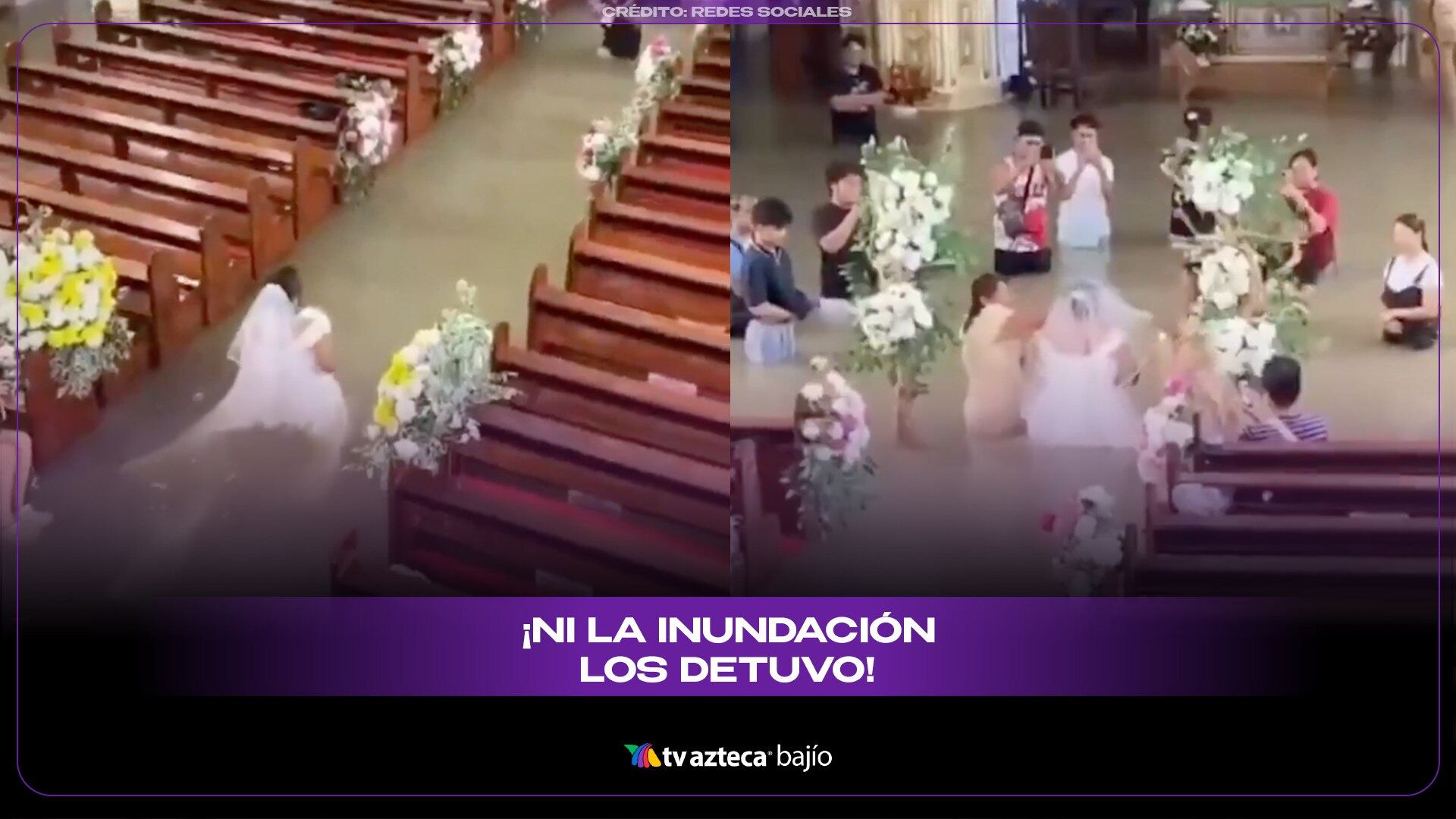 VIDEO ¡Ni la inundación los detuvo para unir sus vidas!