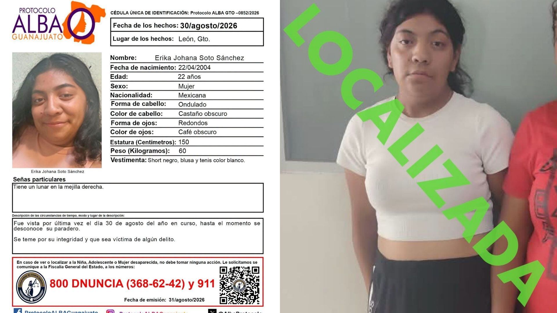 DESACTIVAN BÚSQUEDA: Así se confirmó la LOCALIZACIÓN de Erika Johana, joven desaparecida en León