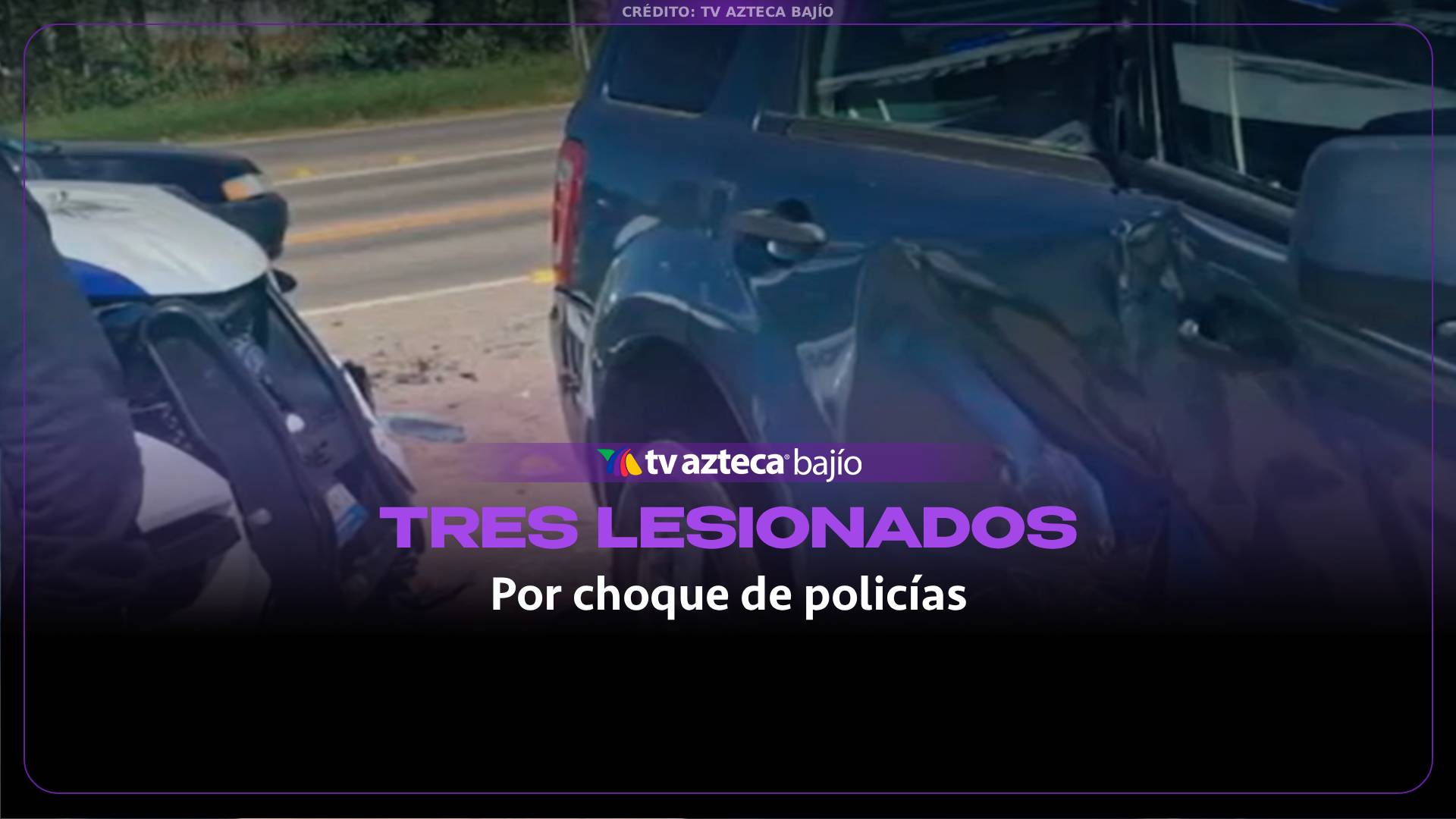 VIDEO: Tres personas resultaron lesionadas por accidente de patrulla de policía.