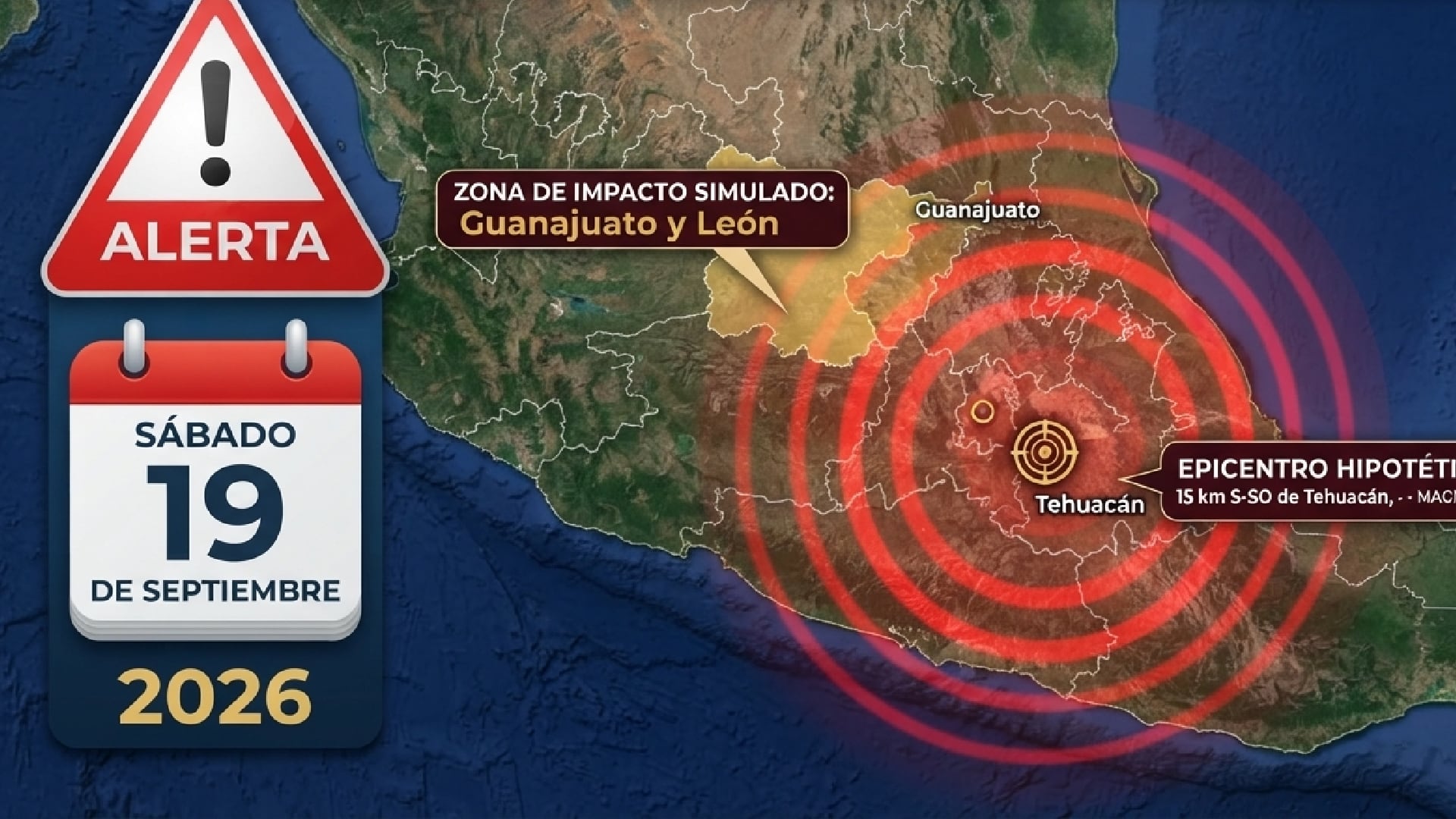 ¡ATENCIÓN! ¿Qué pasará este SÁBADO 19 de septiembre? Simulacro de TERREMOTO llegará a celulares de León y Guanajuato con de movimiento de 7.7